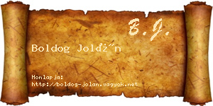 Boldog Jolán névjegykártya