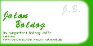 jolan boldog business card
